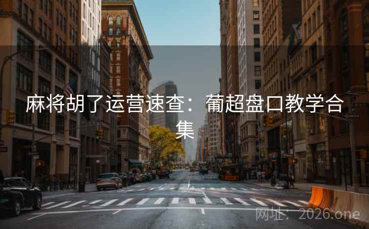 麻将胡了运营速查：葡超盘口教学合集